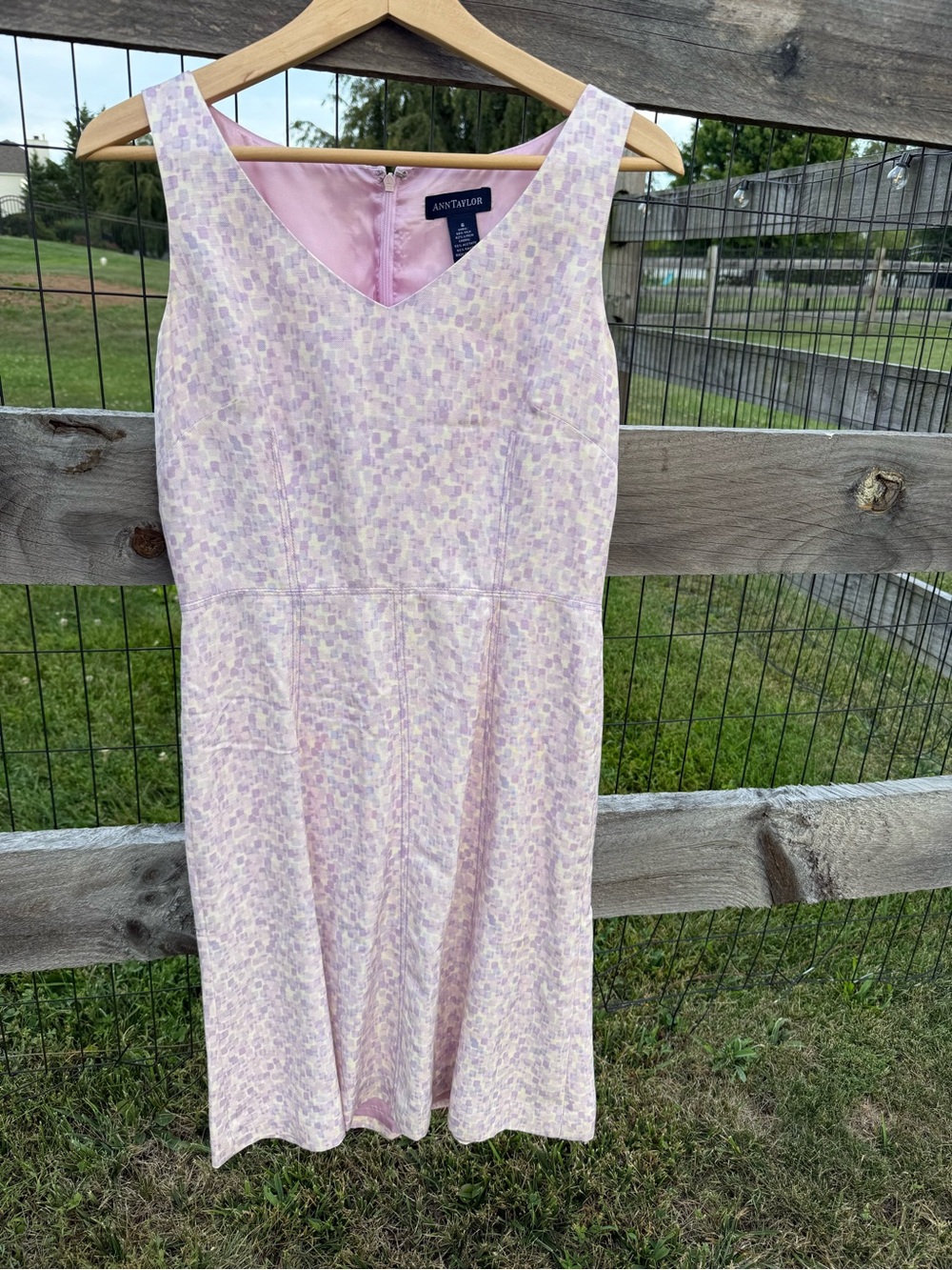 Ann Taylor Pastel Floral Sleeveless Dress - Light Pink & Lilac